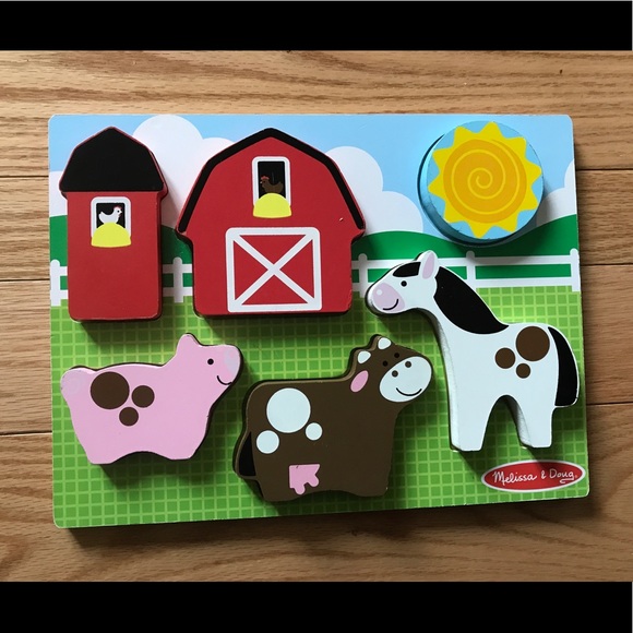 melissa and doug wooden farm puzzle